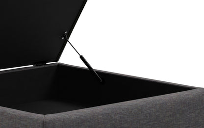 Slate Grey Linen Style Fabric | Rebecca Coffee Table Storage Ottoman with Lift Up Lid