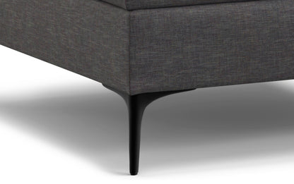 Slate Grey Linen Style Fabric | Rebecca Coffee Table Storage Ottoman with Lift Up Lid