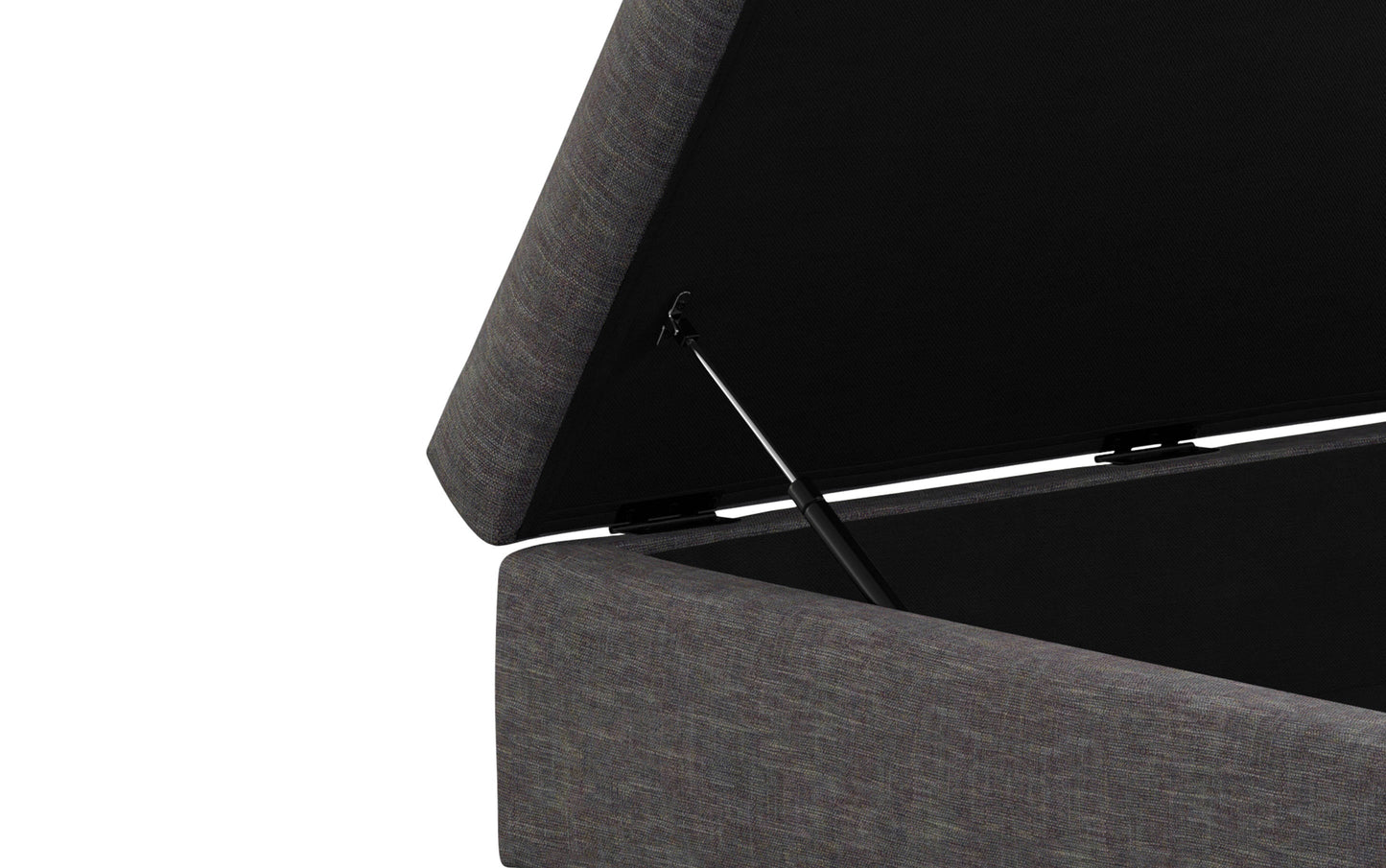 Slate Grey Linen Style Fabric | Rebecca Coffee Table Storage Ottoman with Lift Up Lid