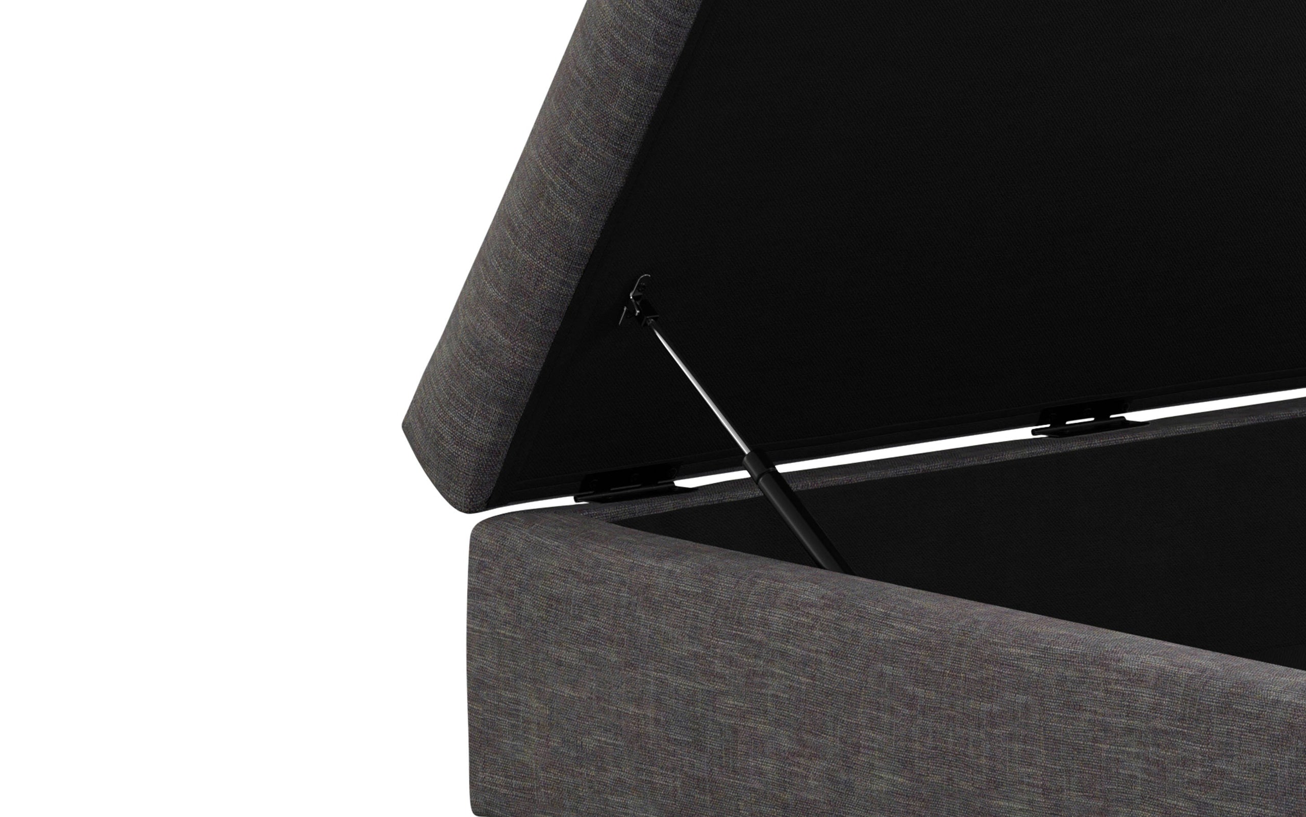Slate Grey Linen Style Fabric | Rebecca Coffee Table Storage Ottoman with Lift Up Lid