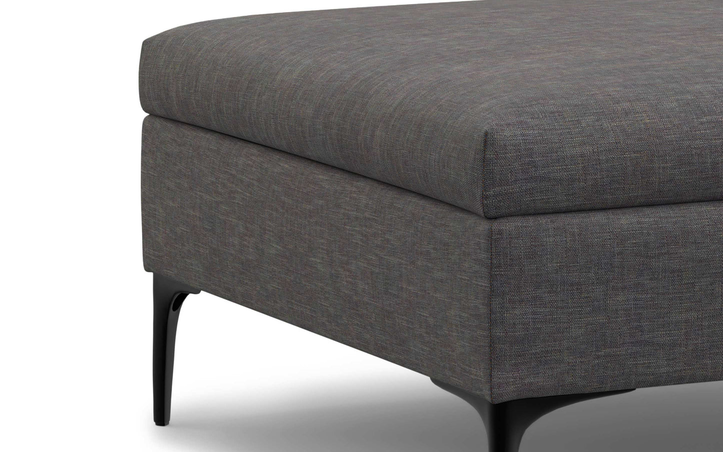Slate Grey Linen Style Fabric | Rebecca Coffee Table Storage Ottoman with Lift Up Lid