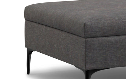 Slate Grey Linen Style Fabric | Rebecca Coffee Table Storage Ottoman with Lift Up Lid