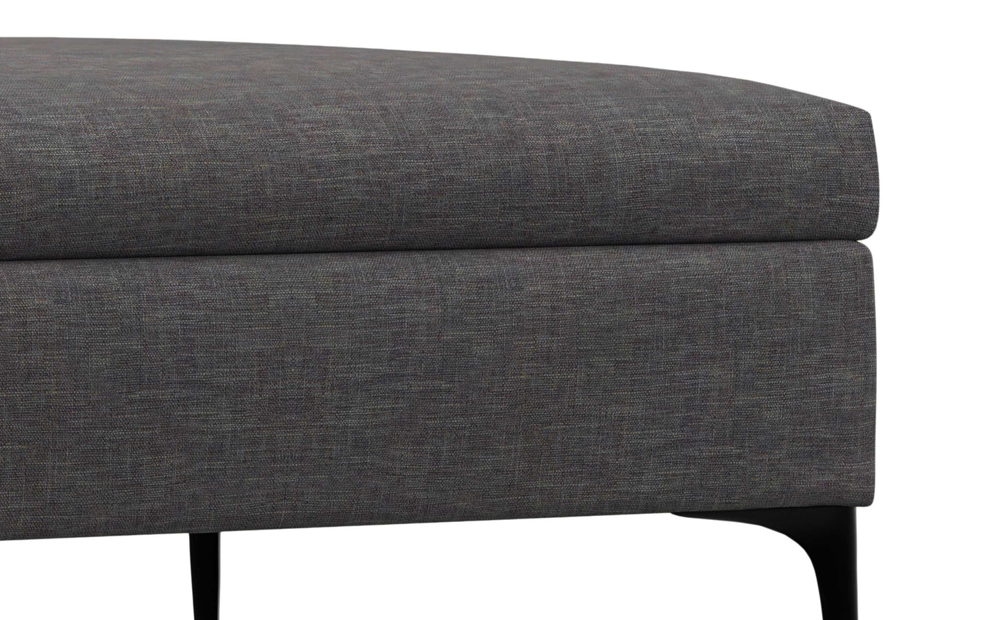 Slate Grey Linen Style Fabric | Rebecca Coffee Table Storage Ottoman with Lift Up Lid