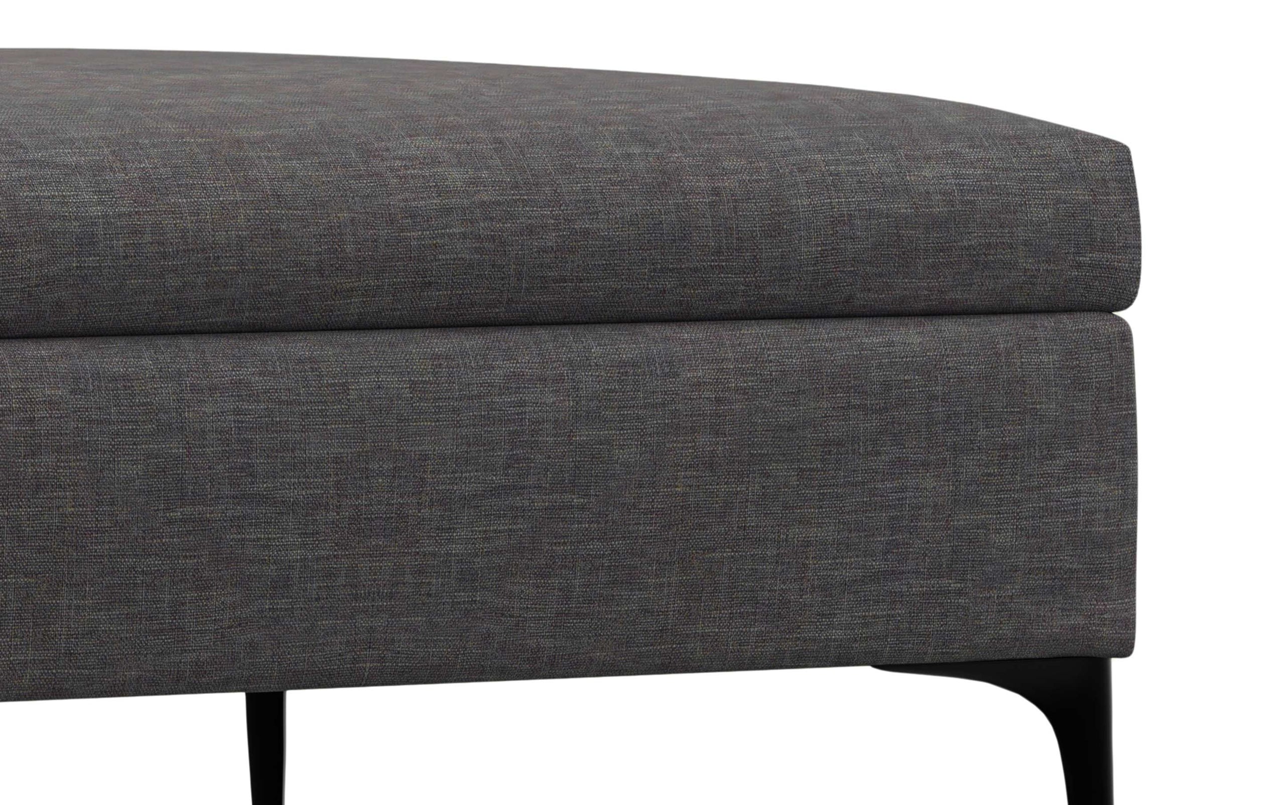 Slate Grey Linen Style Fabric | Rebecca Coffee Table Storage Ottoman with Lift Up Lid