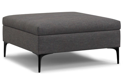 Slate Grey Linen Style Fabric | Rebecca Coffee Table Storage Ottoman with Lift Up Lid