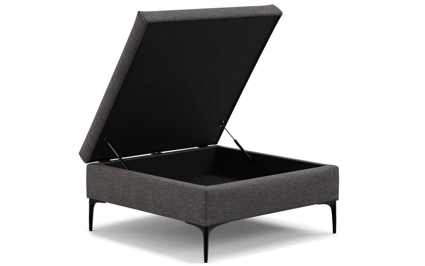Slate Grey Linen Style Fabric | Rebecca Coffee Table Storage Ottoman with Lift Up Lid