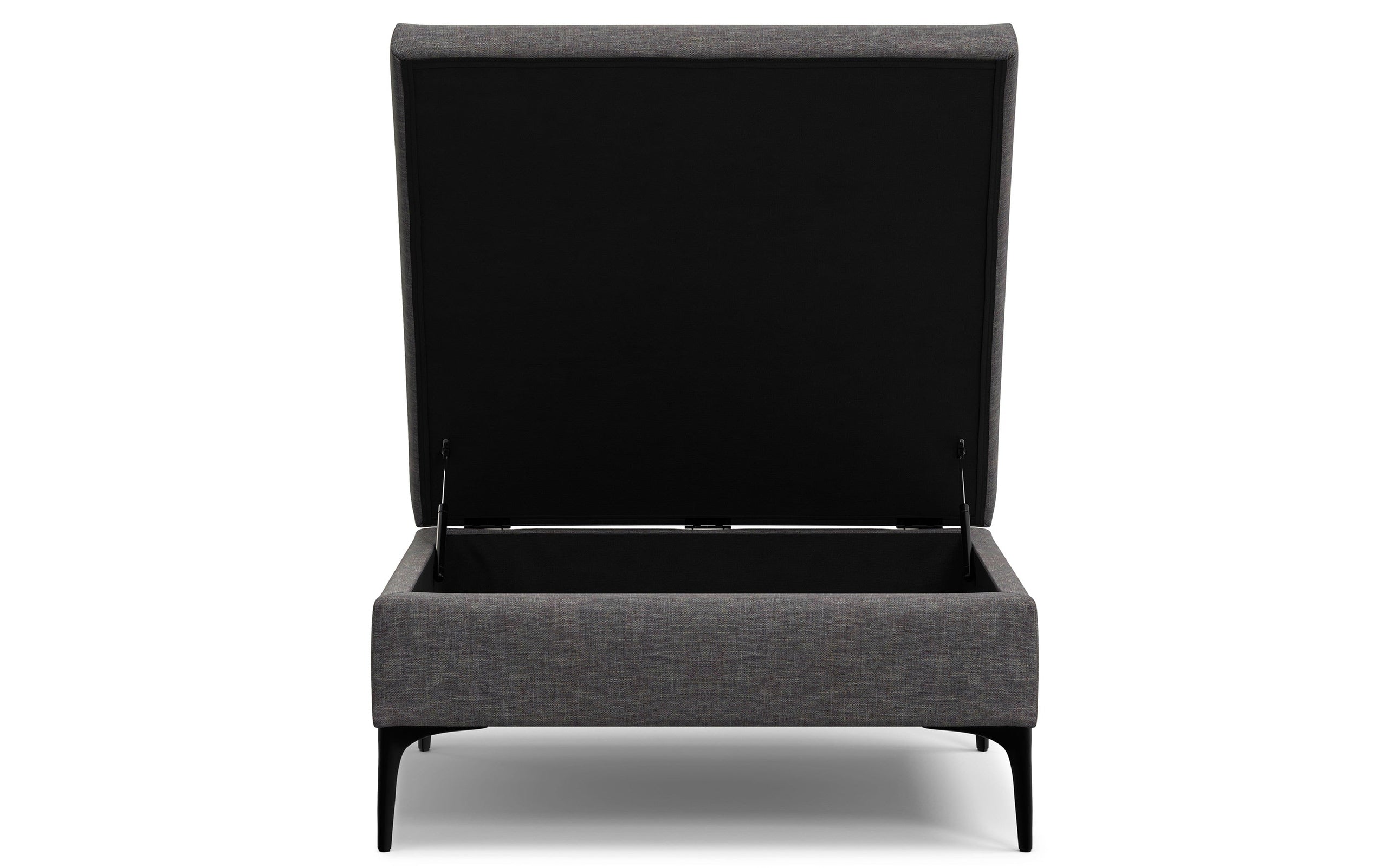 Slate Grey Linen Style Fabric | Rebecca Coffee Table Storage Ottoman with Lift Up Lid