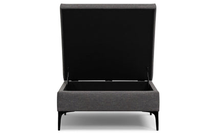 Slate Grey Linen Style Fabric | Rebecca Coffee Table Storage Ottoman with Lift Up Lid