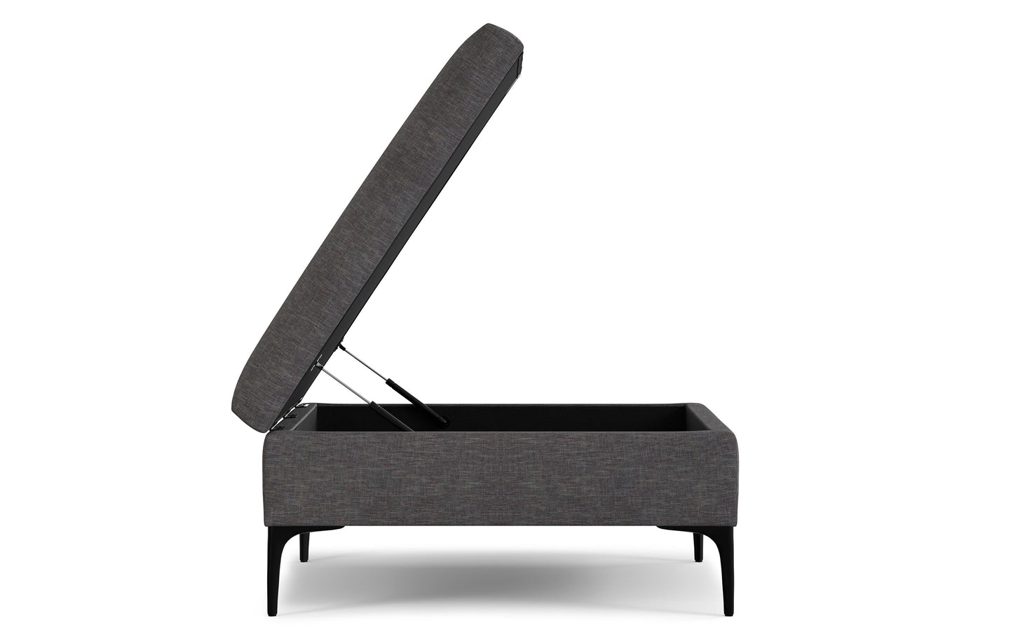 Slate Grey Linen Style Fabric | Rebecca Coffee Table Storage Ottoman with Lift Up Lid