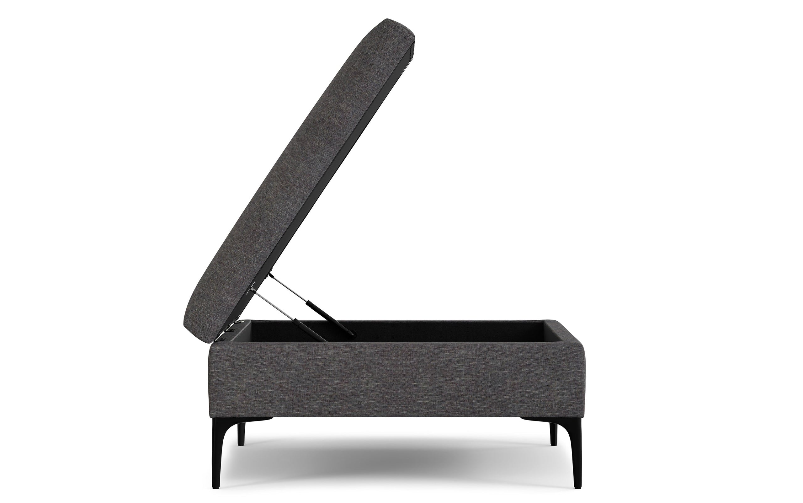 Slate Grey Linen Style Fabric | Rebecca Coffee Table Storage Ottoman with Lift Up Lid