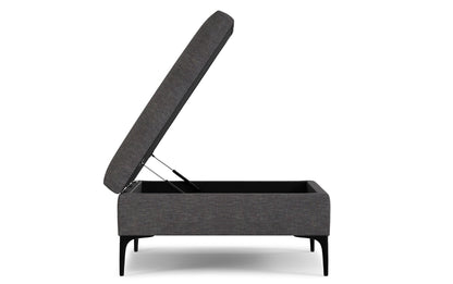 Slate Grey Linen Style Fabric | Rebecca Coffee Table Storage Ottoman with Lift Up Lid