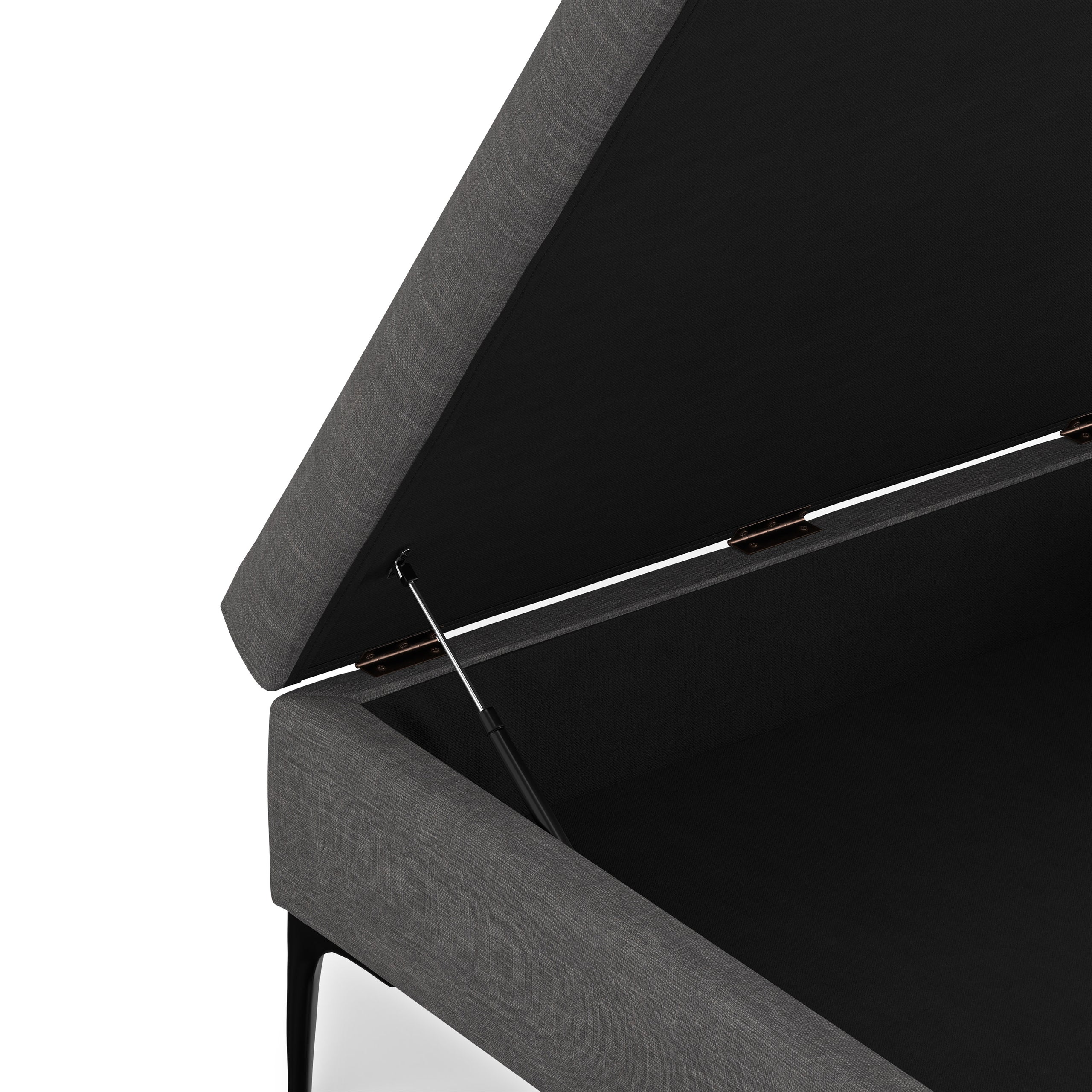 Slate Grey Linen Style Fabric | Rebecca Coffee Table Storage Ottoman with Lift Up Lid in Linen