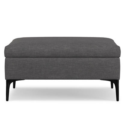 Slate Grey Linen Style Fabric | Rebecca Coffee Table Storage Ottoman with Lift Up Lid in Linen