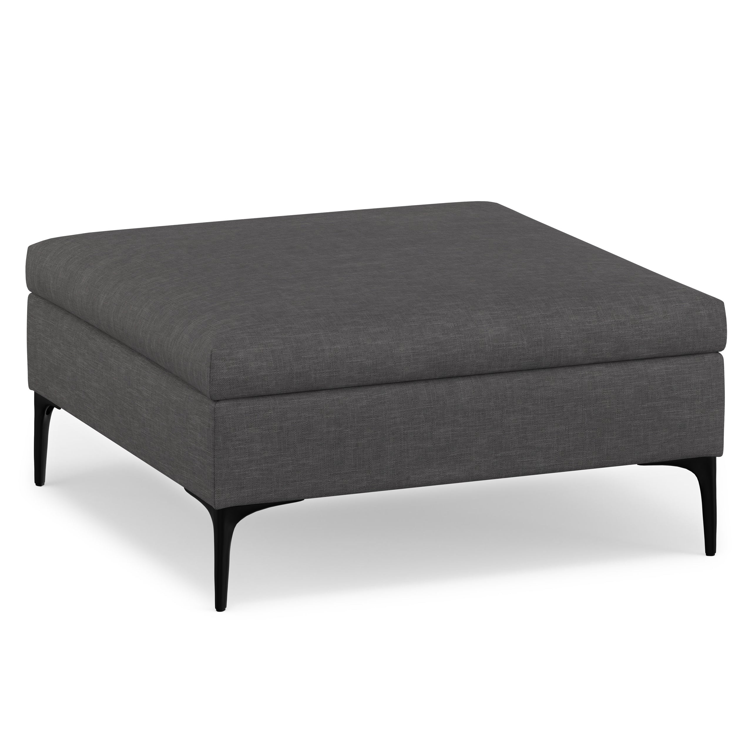 Slate Grey Linen Style Fabric | Rebecca Coffee Table Storage Ottoman with Lift Up Lid in Linen
