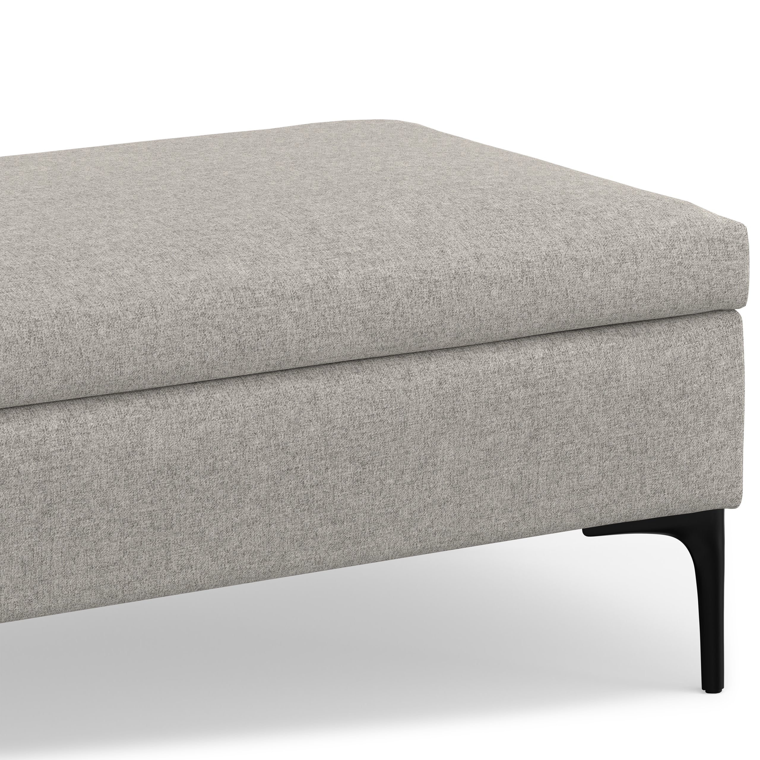 Cloud Grey Linen Style Fabric | Rebecca Large Coffee Table Storage Ottoman with Lift up Lid in Linen