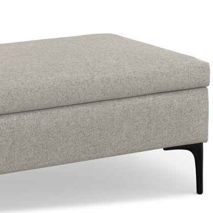 Cloud Grey Linen Style Fabric | Rebecca Large Coffee Table Storage Ottoman with Lift up Lid in Linen