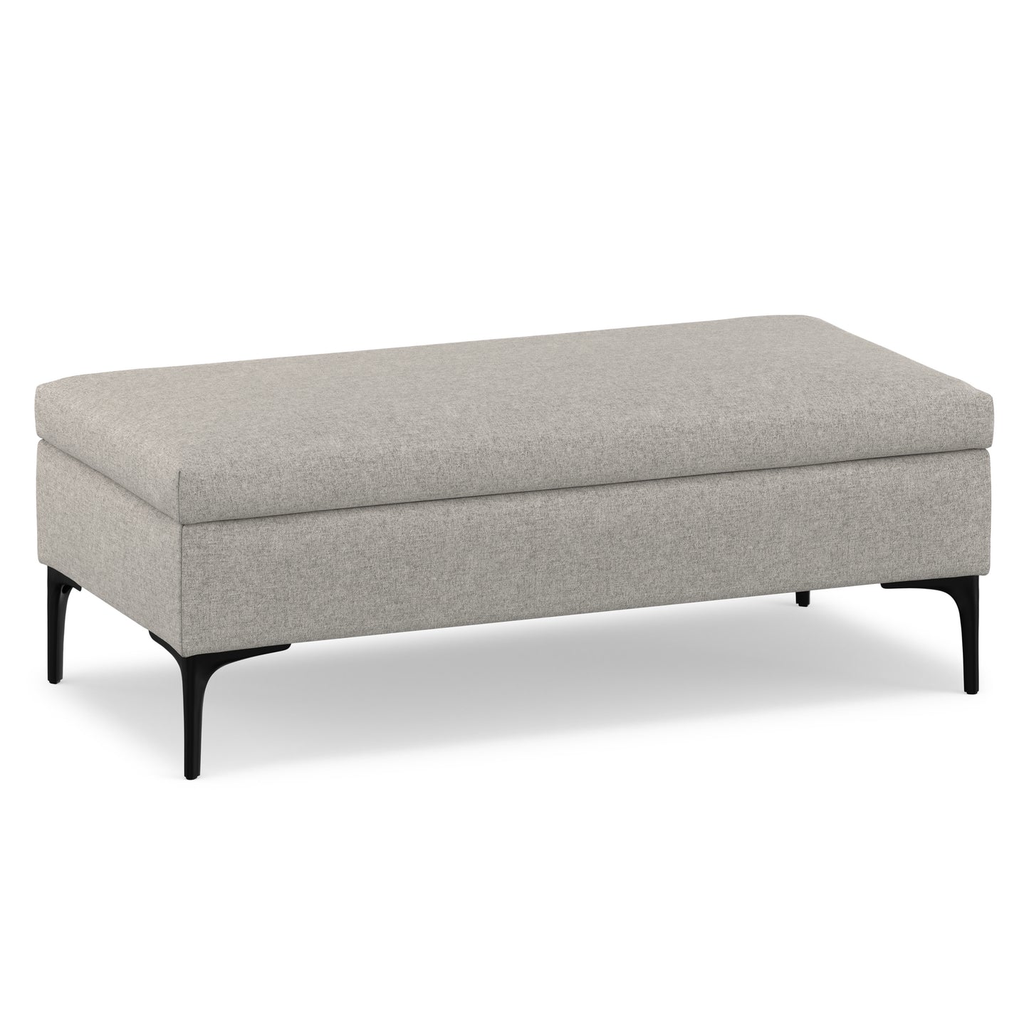 Cloud Grey Linen Style Fabric | Rebecca Large Coffee Table Storage Ottoman with Lift up Lid in Linen