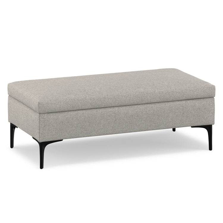 Cloud Grey Linen Style Fabric | Rebecca Large Coffee Table Storage Ottoman with Lift up Lid in Linen