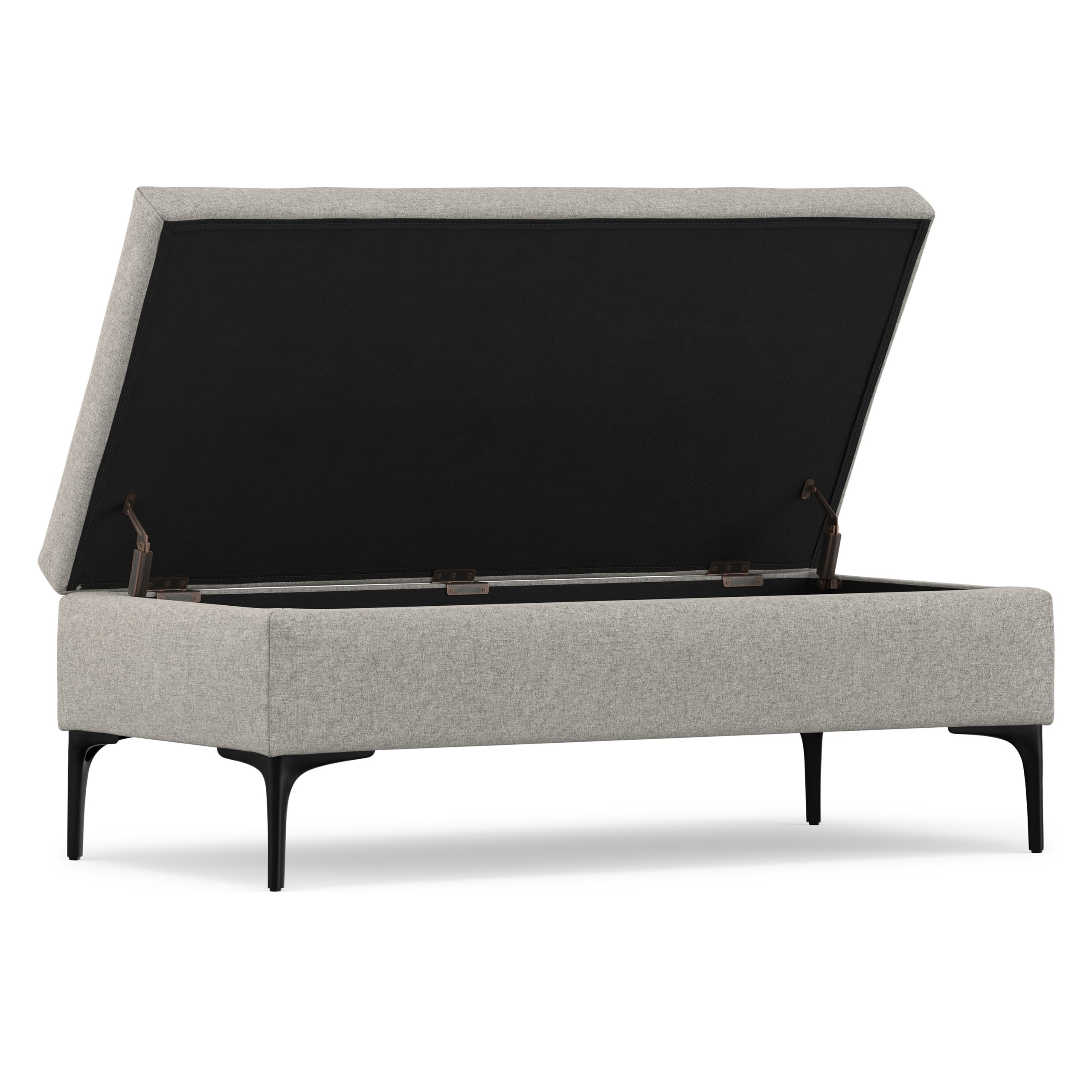 Cloud Grey Linen Style Fabric | Rebecca Large Coffee Table Storage Ottoman with Lift up Lid in Linen