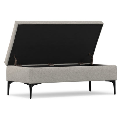 Cloud Grey Linen Style Fabric | Rebecca Large Coffee Table Storage Ottoman with Lift up Lid in Linen