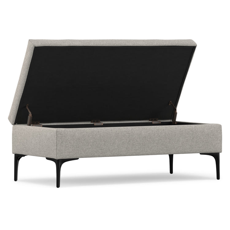 Cloud Grey Linen Style Fabric | Rebecca Large Coffee Table Storage Ottoman with Lift up Lid in Linen