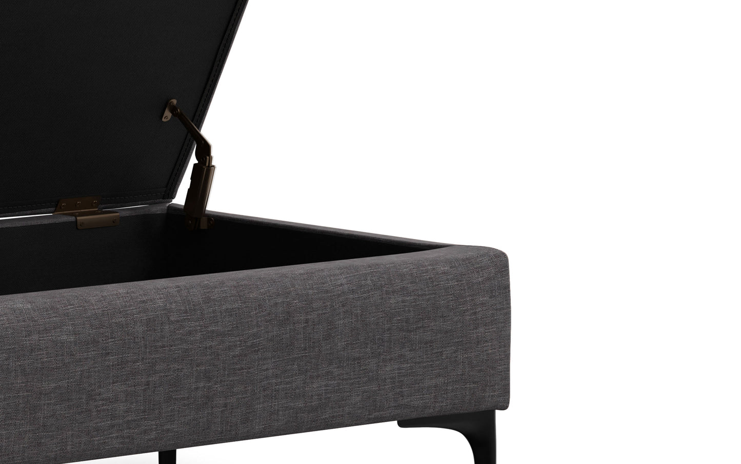 Slate Grey Linen Style Fabric | Rebecca Large Coffee Table Storage Ottoman with Lift up Lid