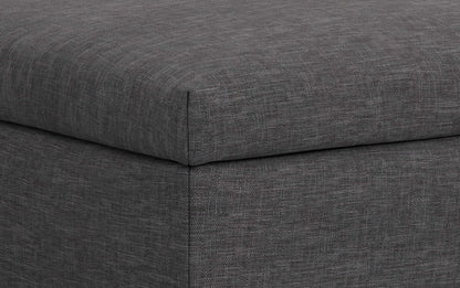 Slate Grey Linen Style Fabric | Rebecca Large Coffee Table Storage Ottoman with Lift up Lid