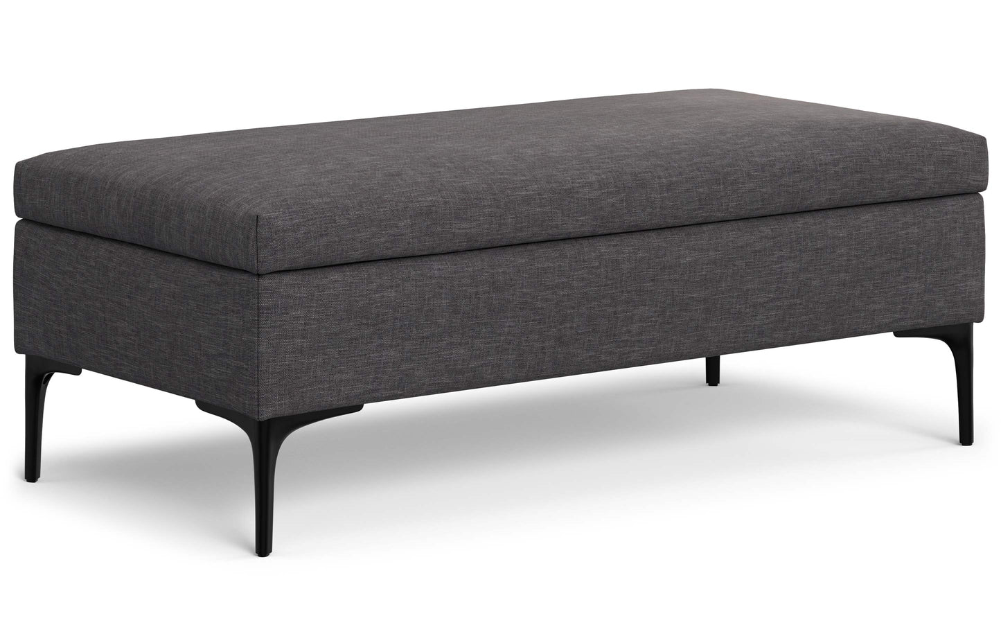 Slate Grey Linen Style Fabric | Rebecca Large Coffee Table Storage Ottoman with Lift up Lid