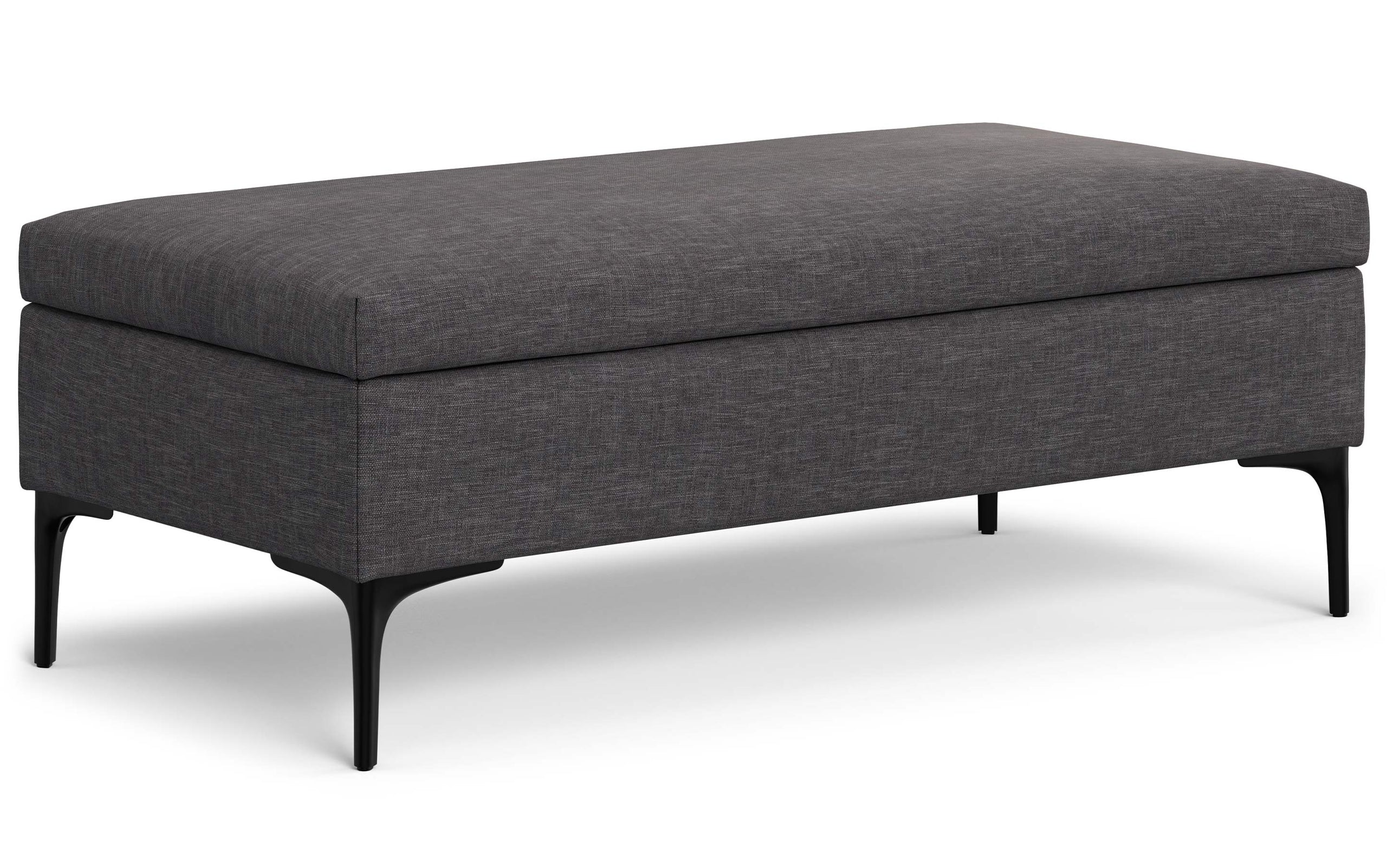 Slate Grey Linen Style Fabric | Rebecca Large Coffee Table Storage Ottoman with Lift up Lid