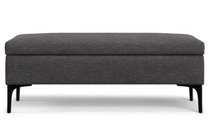 Slate Grey Linen Style Fabric | Rebecca Large Coffee Table Storage Ottoman with Lift up Lid