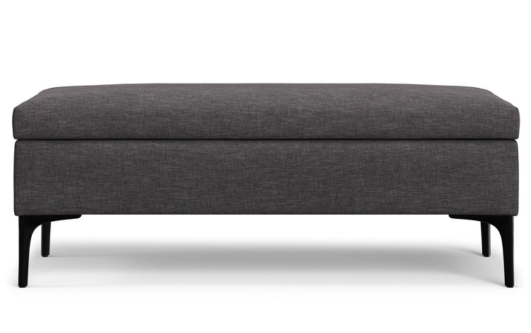 Slate Grey Linen Style Fabric | Rebecca Large Coffee Table Storage Ottoman with Lift up Lid