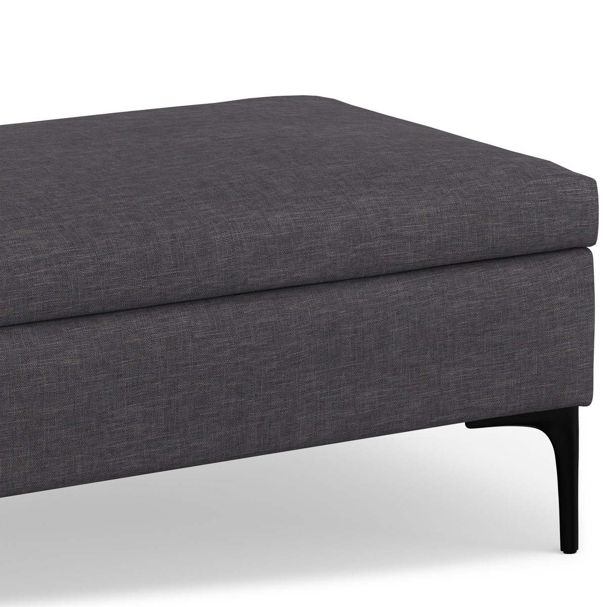 Slate Grey Linen Style Fabric | Rebecca Large Coffee Table Storage Ottoman with Lift up Lid in Linen