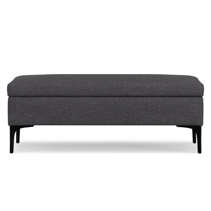 Slate Grey Linen Style Fabric | Rebecca Large Coffee Table Storage Ottoman with Lift up Lid in Linen