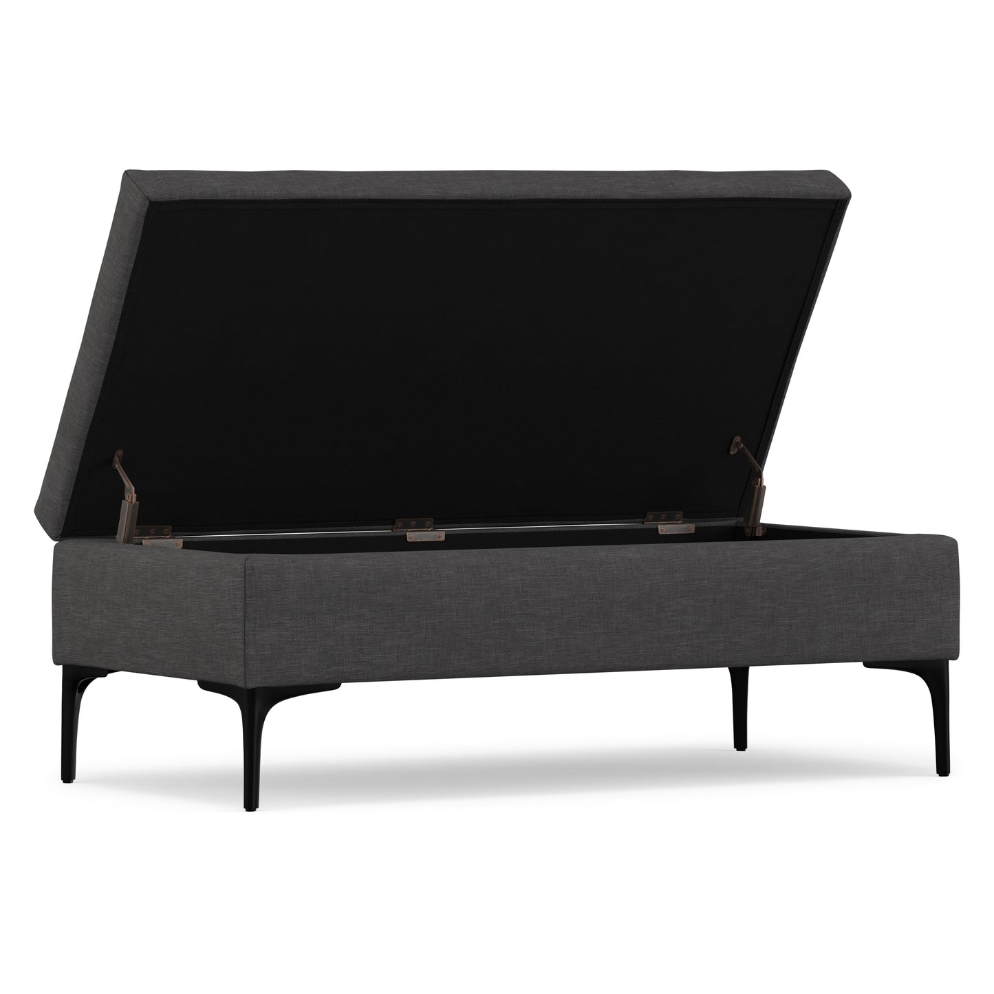 Slate Grey Linen Style Fabric | Rebecca Large Coffee Table Storage Ottoman with Lift up Lid in Linen