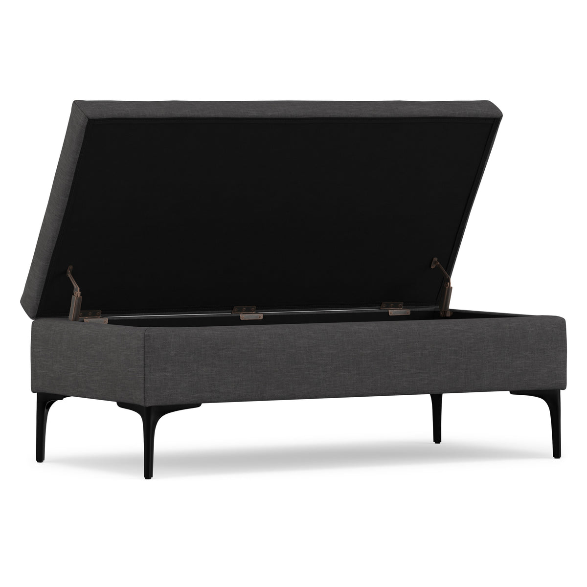 Slate Grey Linen Style Fabric | Rebecca Large Coffee Table Storage Ottoman with Lift up Lid in Linen