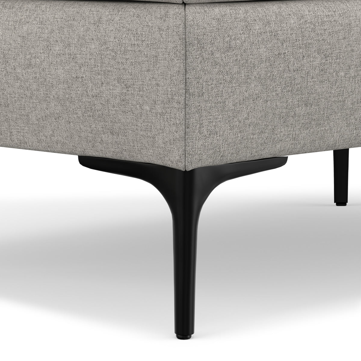 Cloud Grey Linen Style Fabric | Rebecca Rectangular Coffee Table Storage Ottoman with Lift Up Lid in Linen Style Fabric