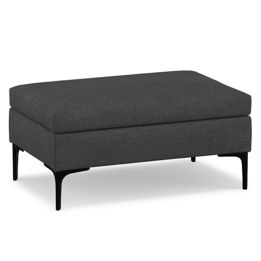 Slate Grey Linen Style Fabric | Rebecca Rectangular Coffee Table Storage Ottoman with Lift Up Lid in Linen Style Fabric
