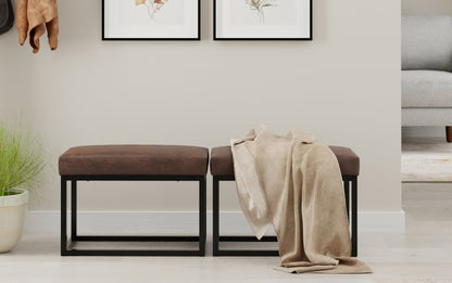 Distressed Chestnut Brown | Reynolds Small Bench