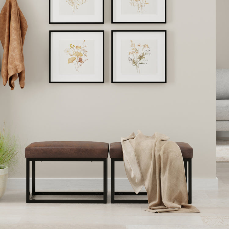 Distressed Chestnut Brown | Reynolds Small Bench