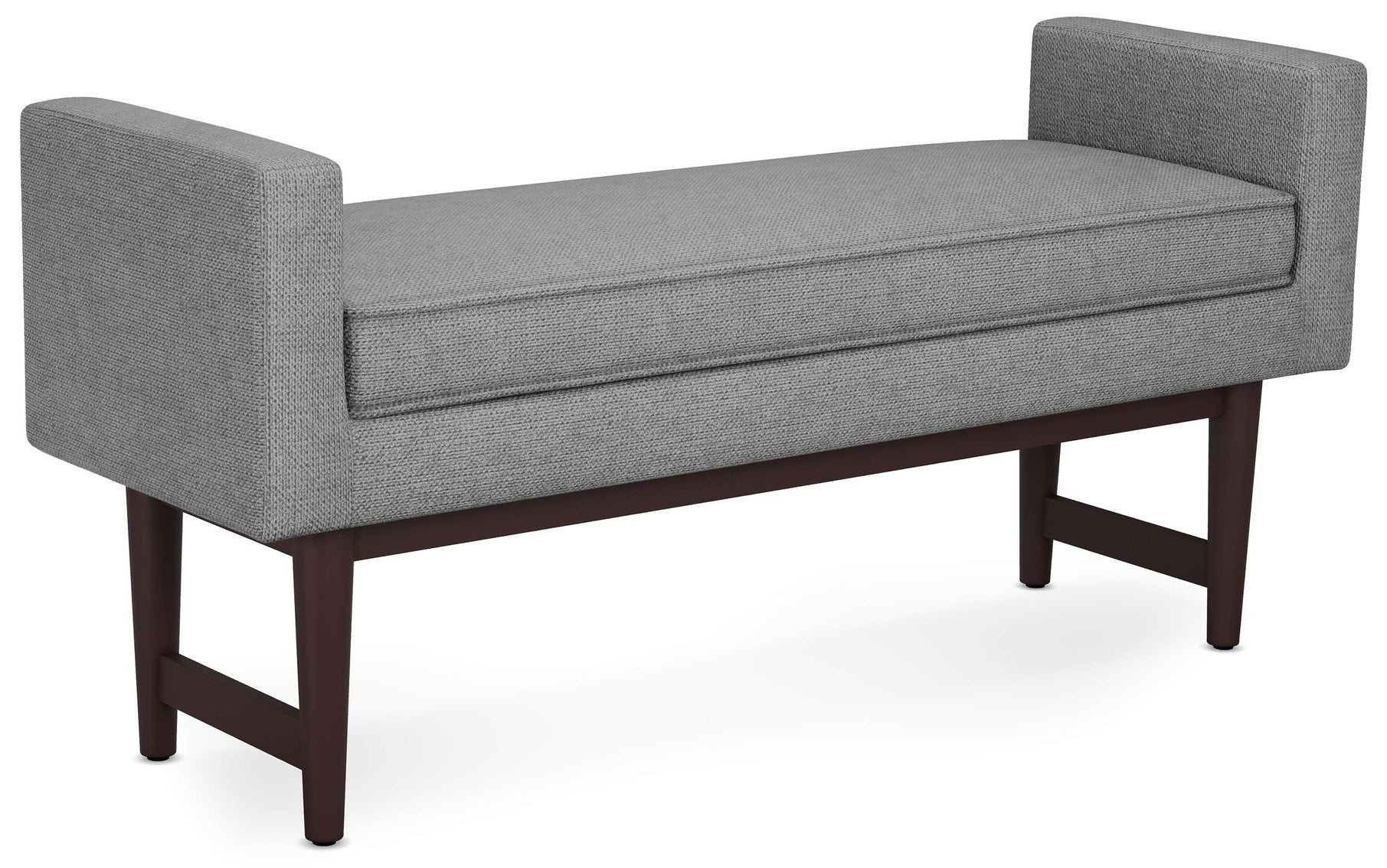 Pewter Grey Linen Style Polyester | Scott Ottoman Bench