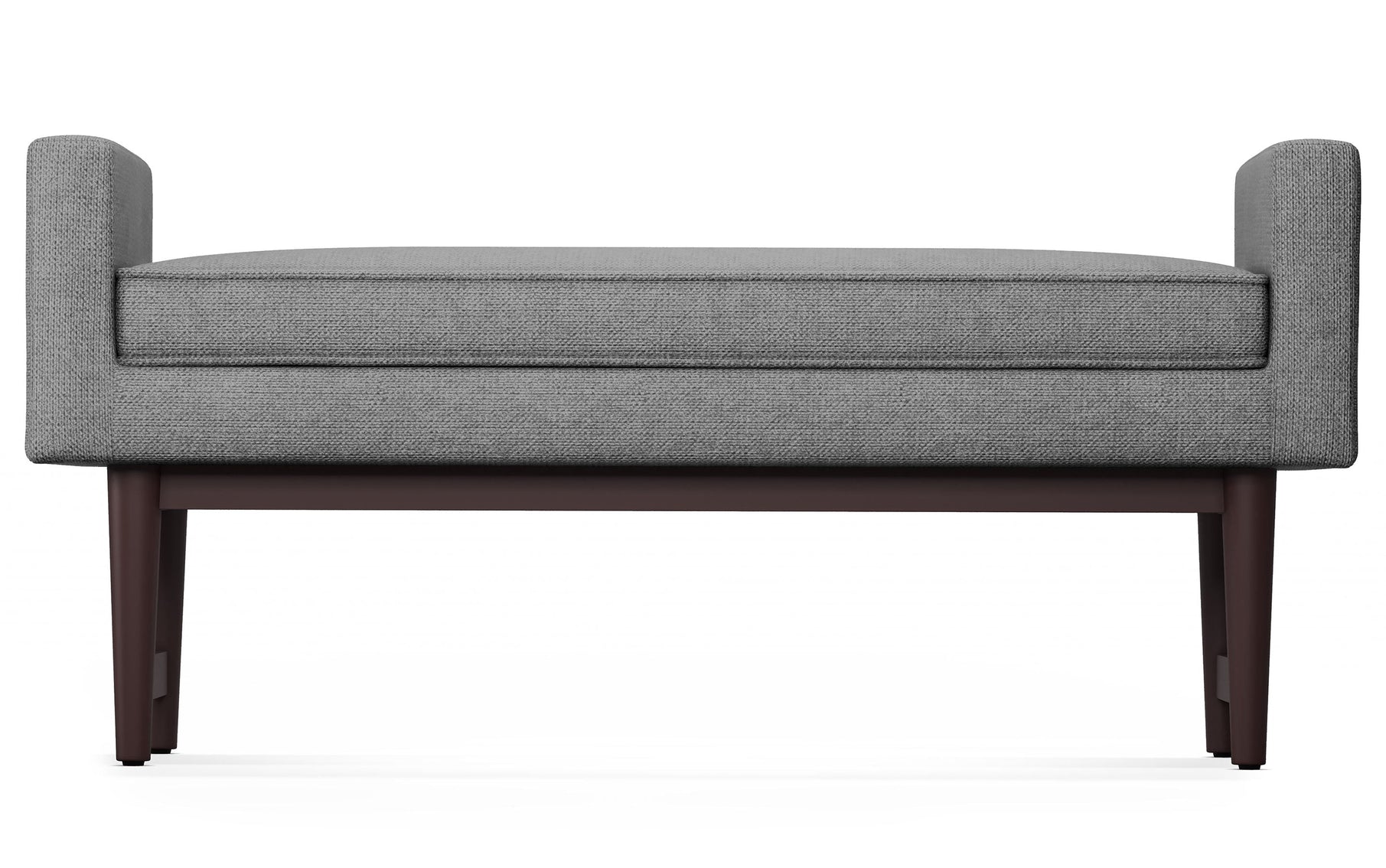 Pewter Grey Linen Style Polyester | Scott Ottoman Bench