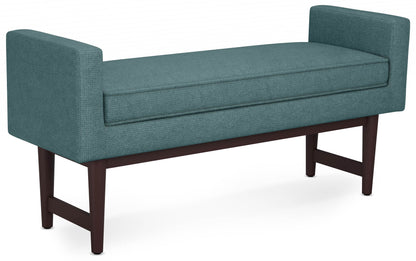 Smoky Teal Linen Style Polyester | Scott Ottoman Bench