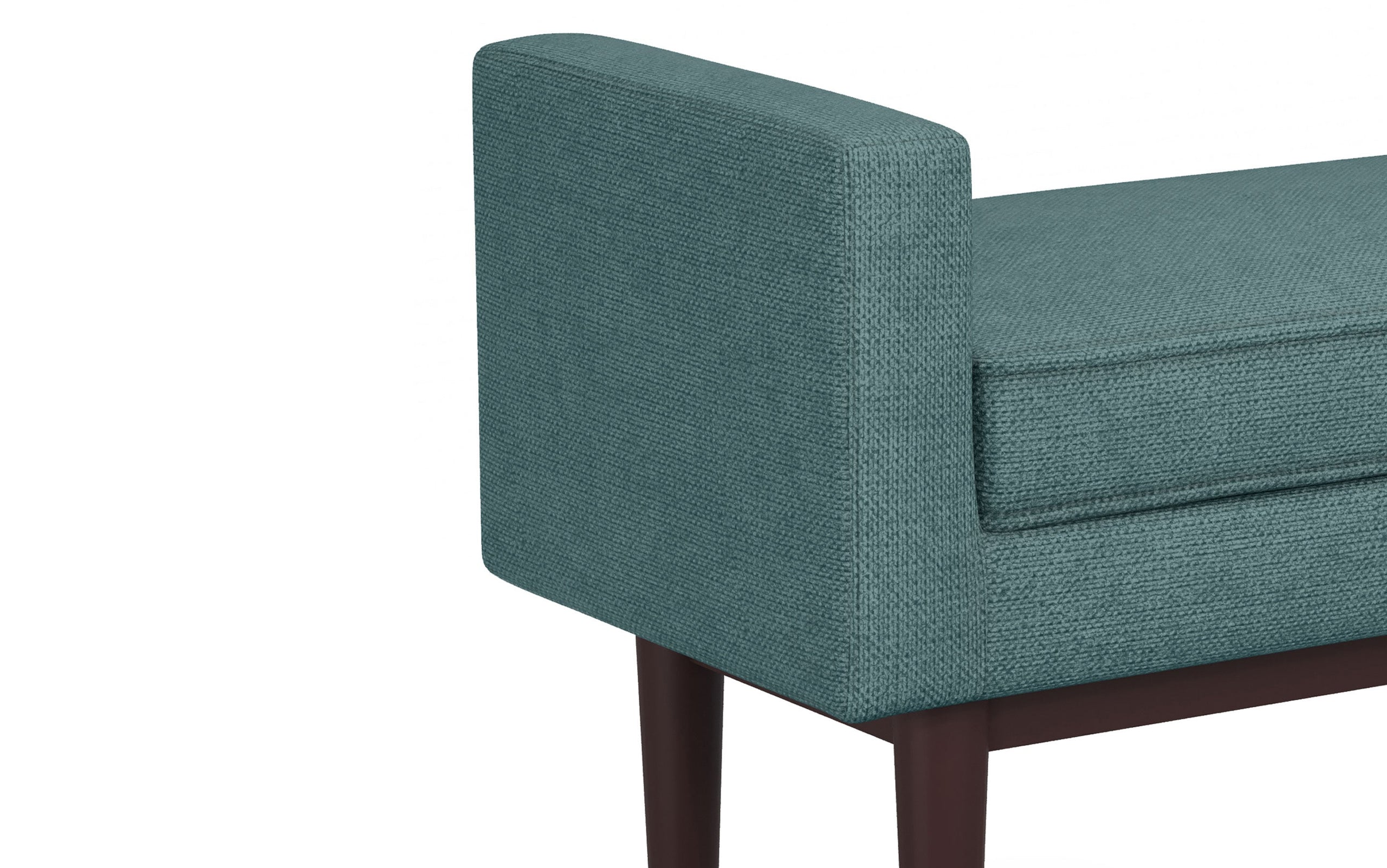 Smoky Teal Linen Style Polyester | Scott Ottoman Bench