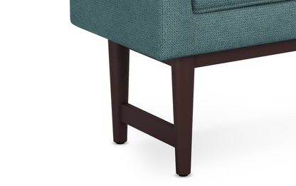 Smoky Teal Linen Style Polyester | Scott Ottoman Bench