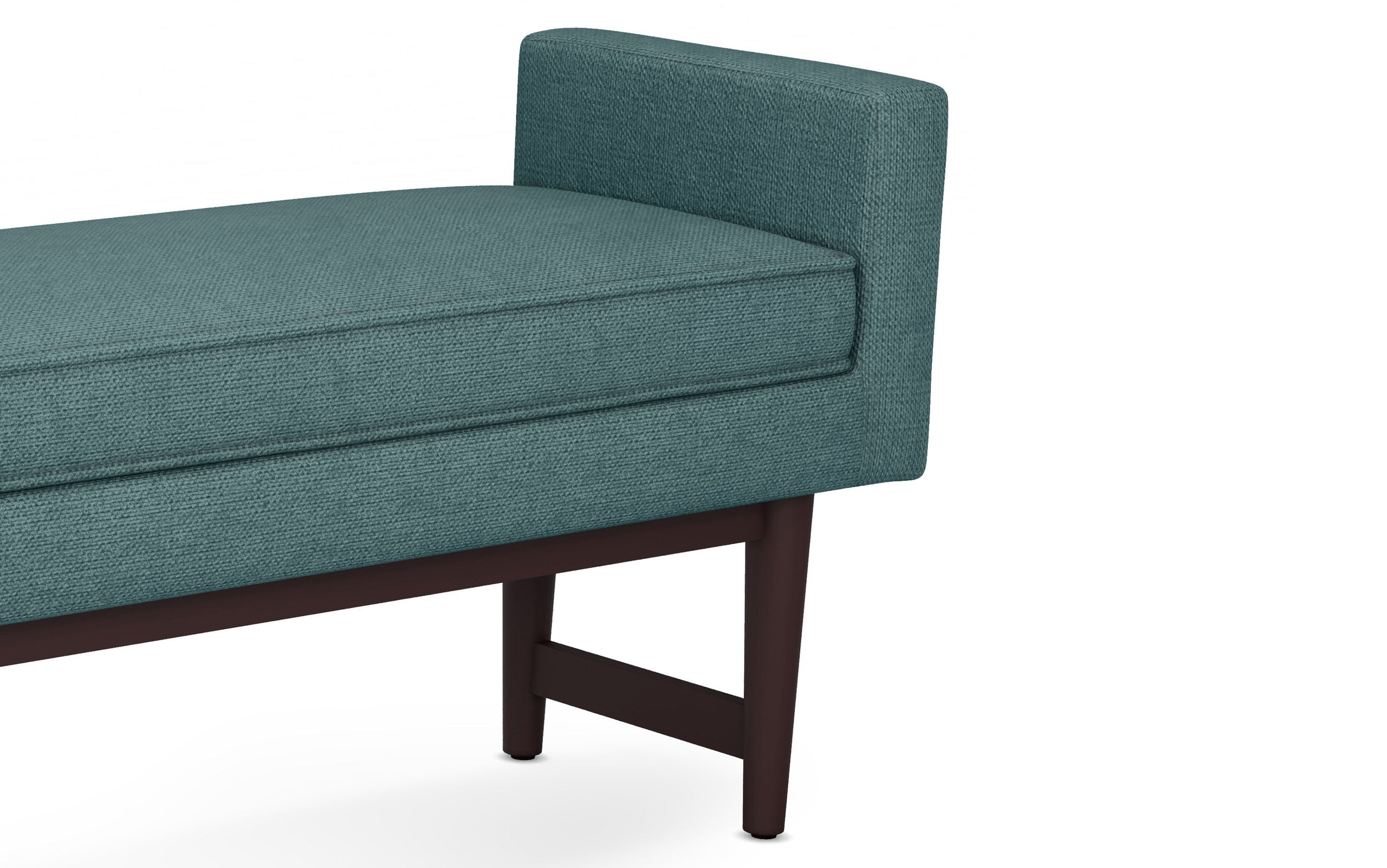 Smoky Teal Linen Style Polyester | Scott Ottoman Bench