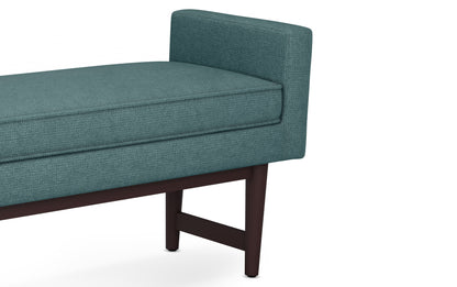 Smoky Teal Linen Style Polyester | Scott Ottoman Bench