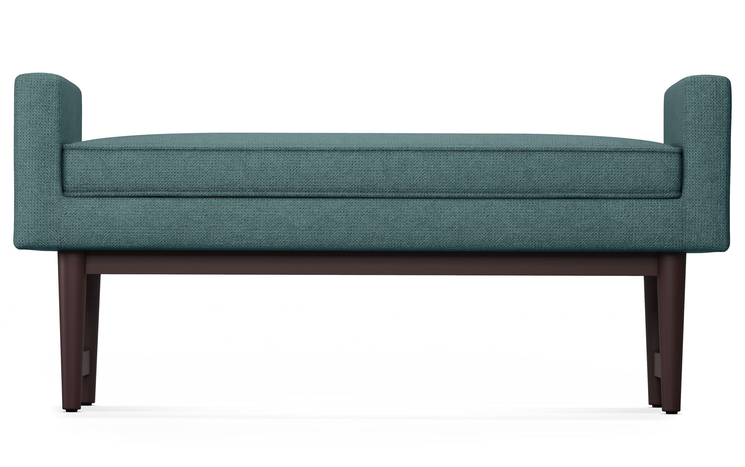 Smoky Teal Linen Style Polyester | Scott Ottoman Bench