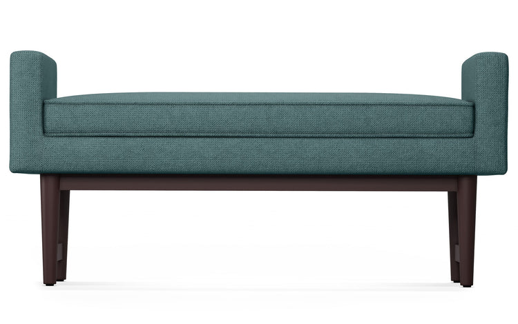 Smoky Teal Linen Style Polyester | Scott Ottoman Bench