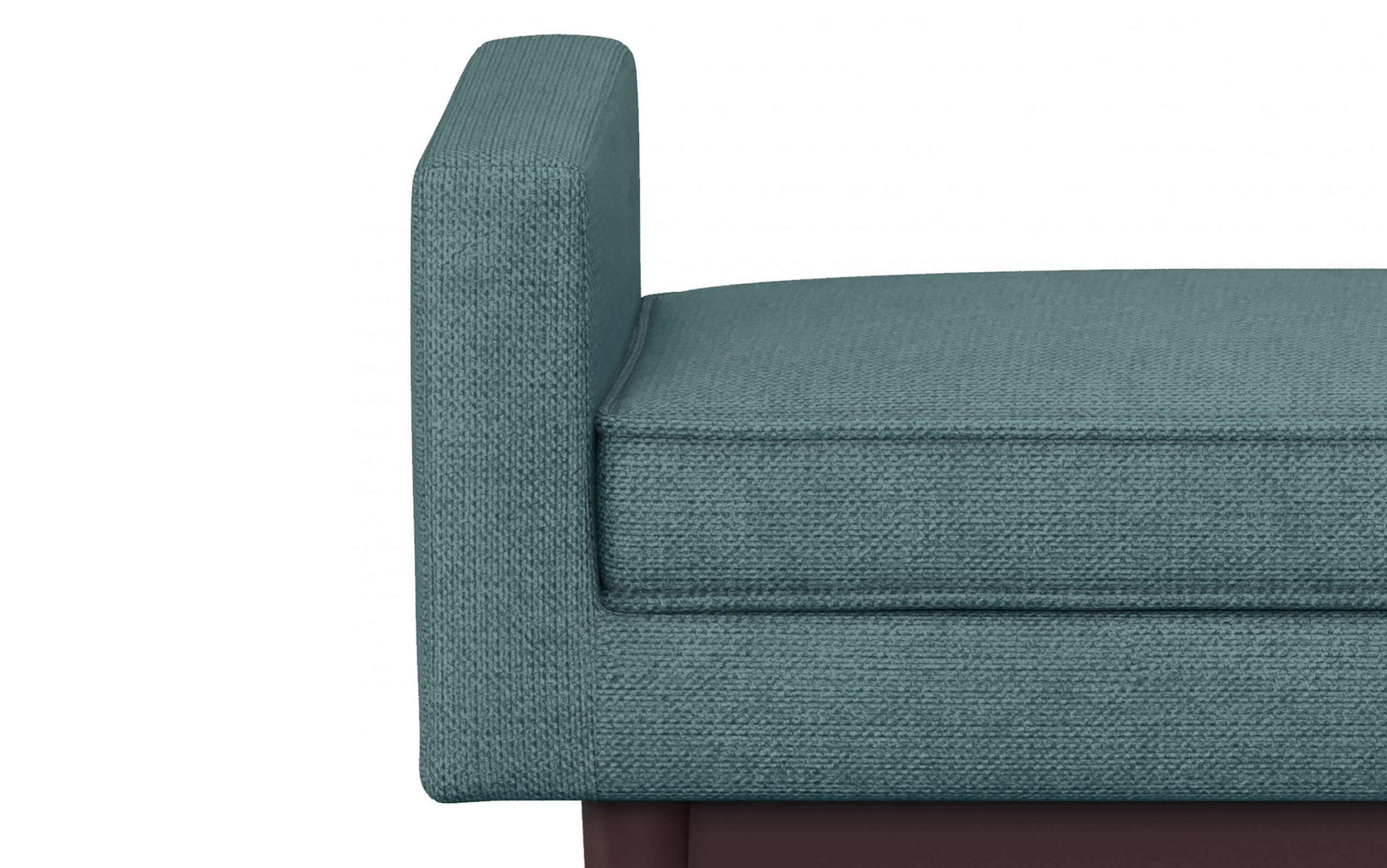 Smoky Teal Linen Style Polyester | Scott Ottoman Bench