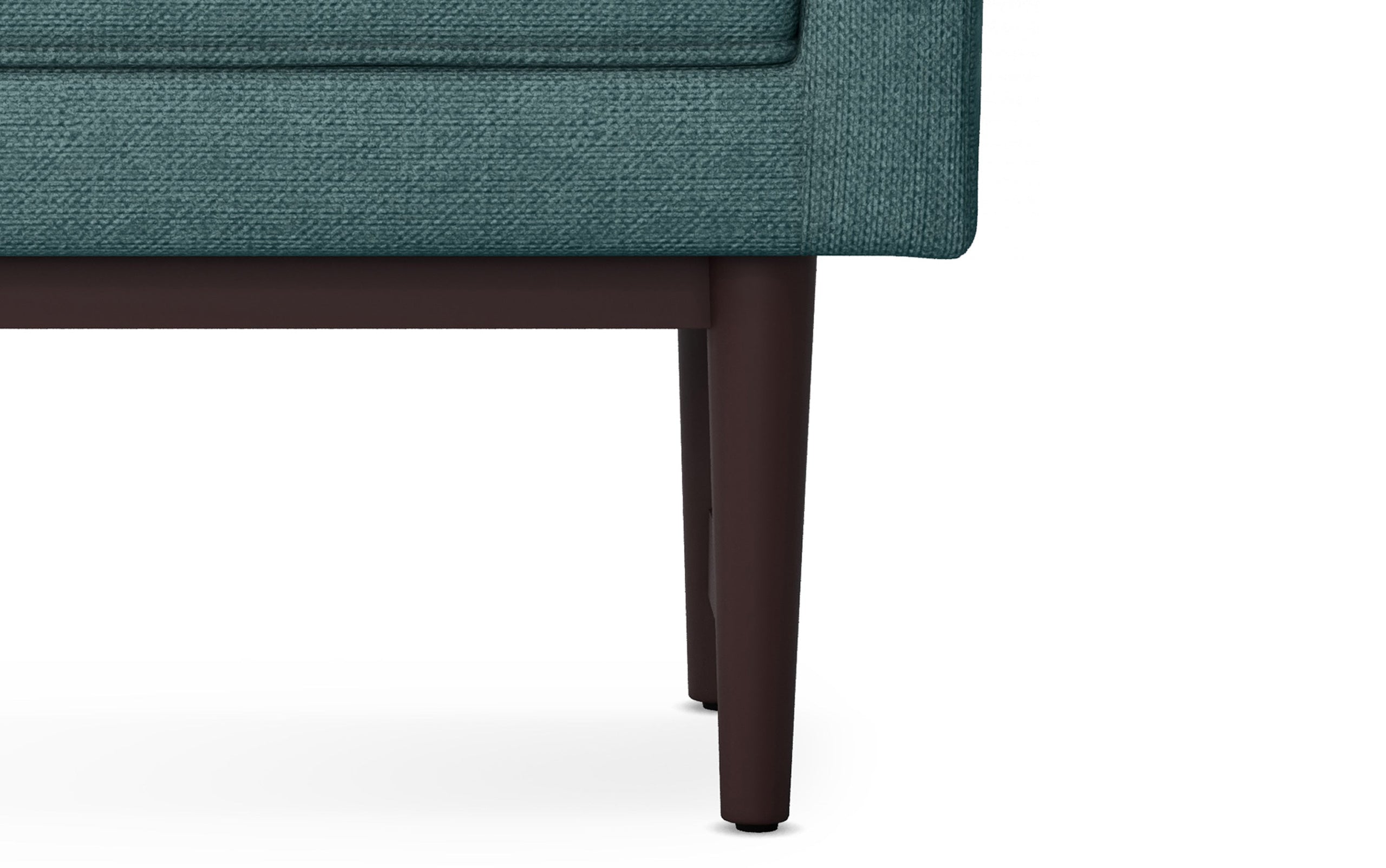 Smoky Teal Linen Style Polyester | Scott Ottoman Bench